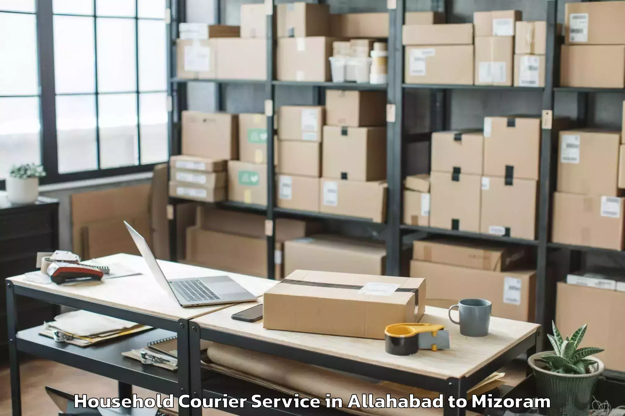 Top Allahabad to Thenzawl Household Courier Available